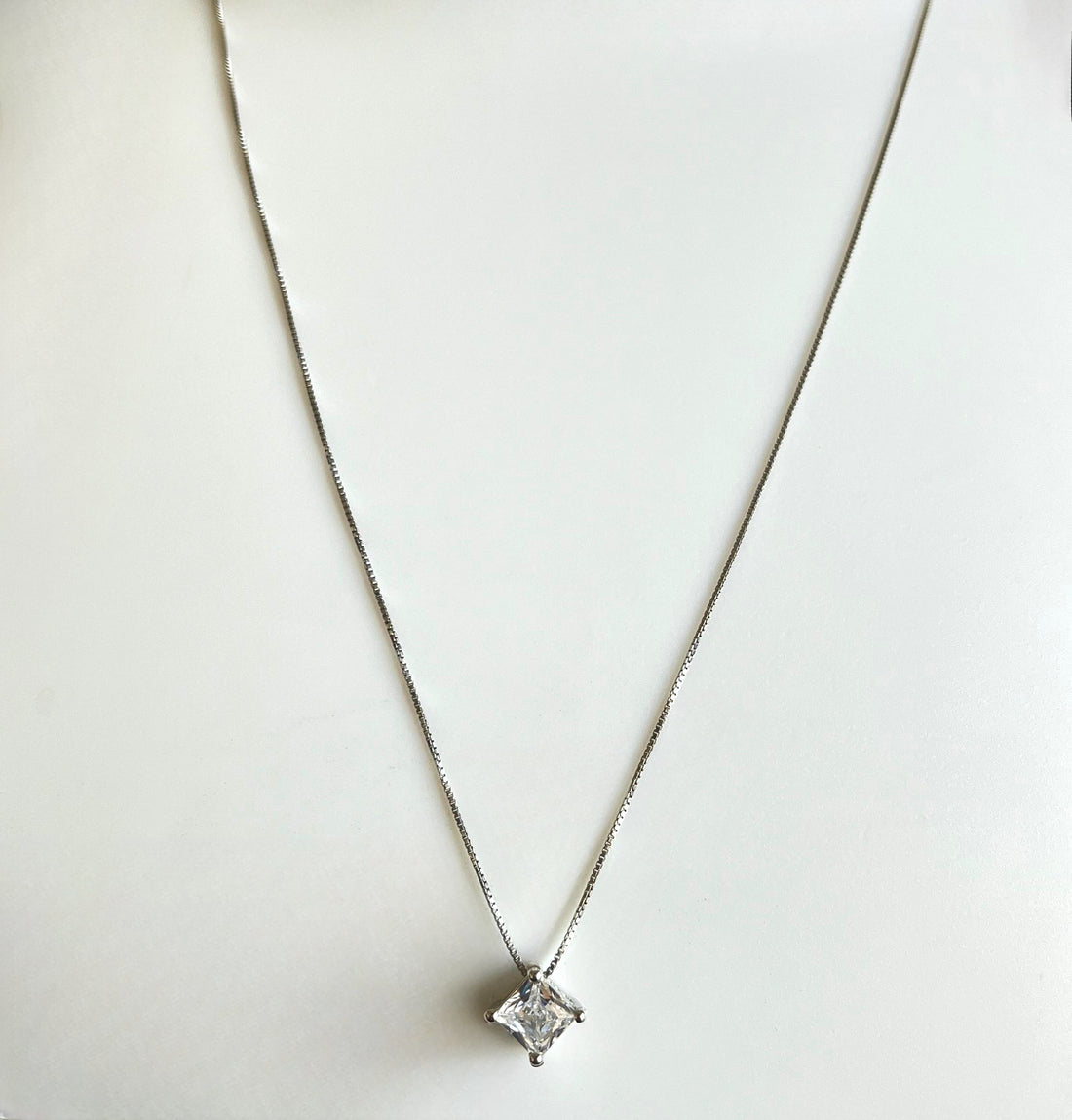 Galaxy Square CZ Necklace - 925 Sterling Silver