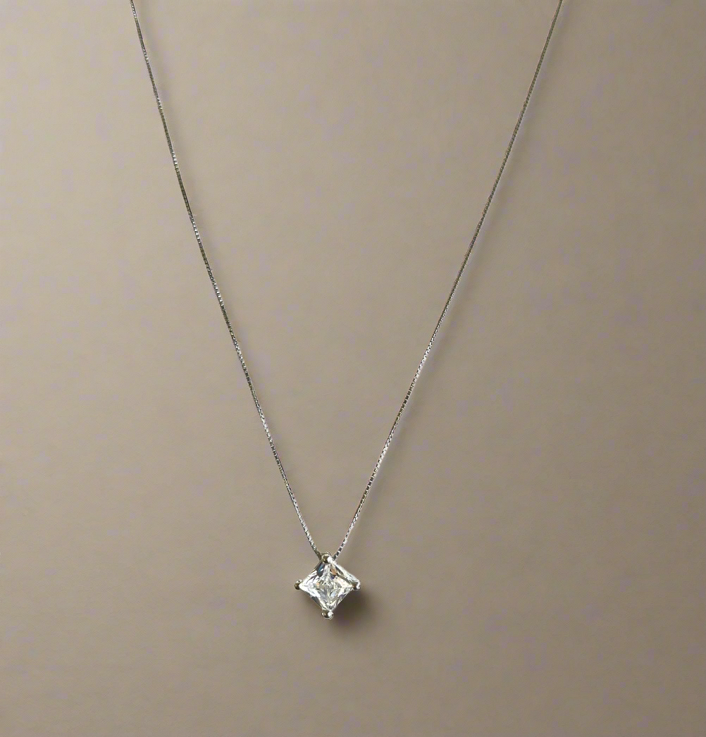 Galaxy Square CZ Necklace - 925 Sterling Silver - ISHI New York