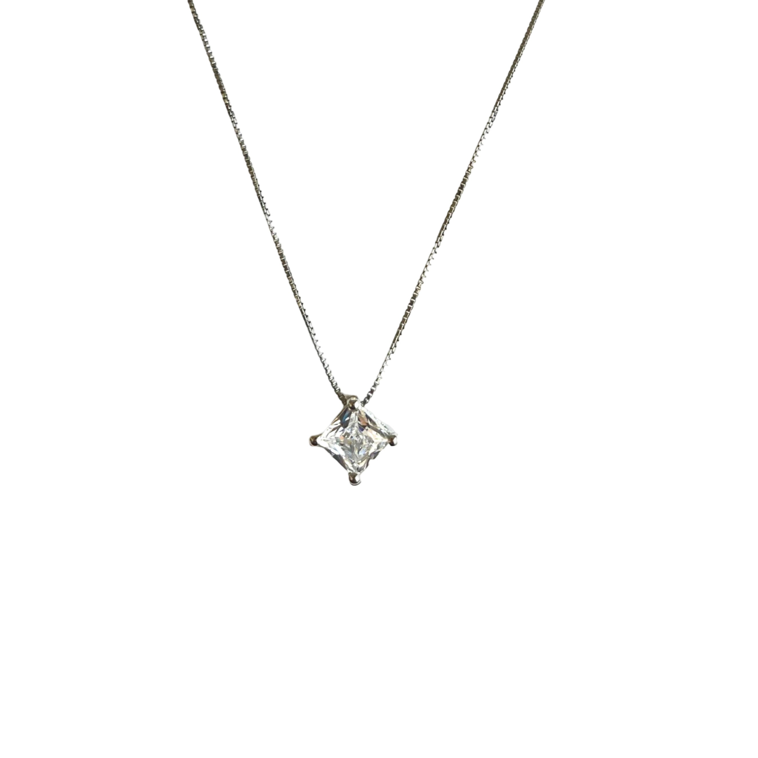 Galaxy Square CZ Necklace - 925 Sterling Silver - ISHI New York