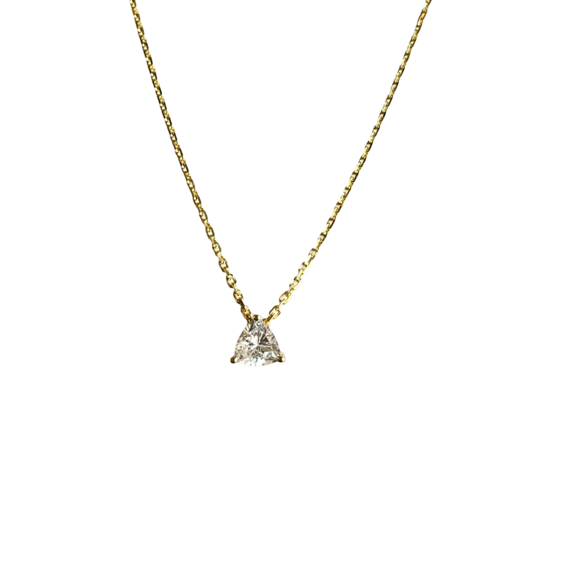 Trillion Shape CZ Necklace - 18k Gold Plated Sterling Silver - ISHI New York