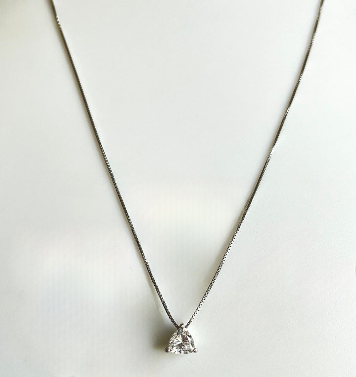 Trillion Shape CZ Necklace - 925 Sterling Silver