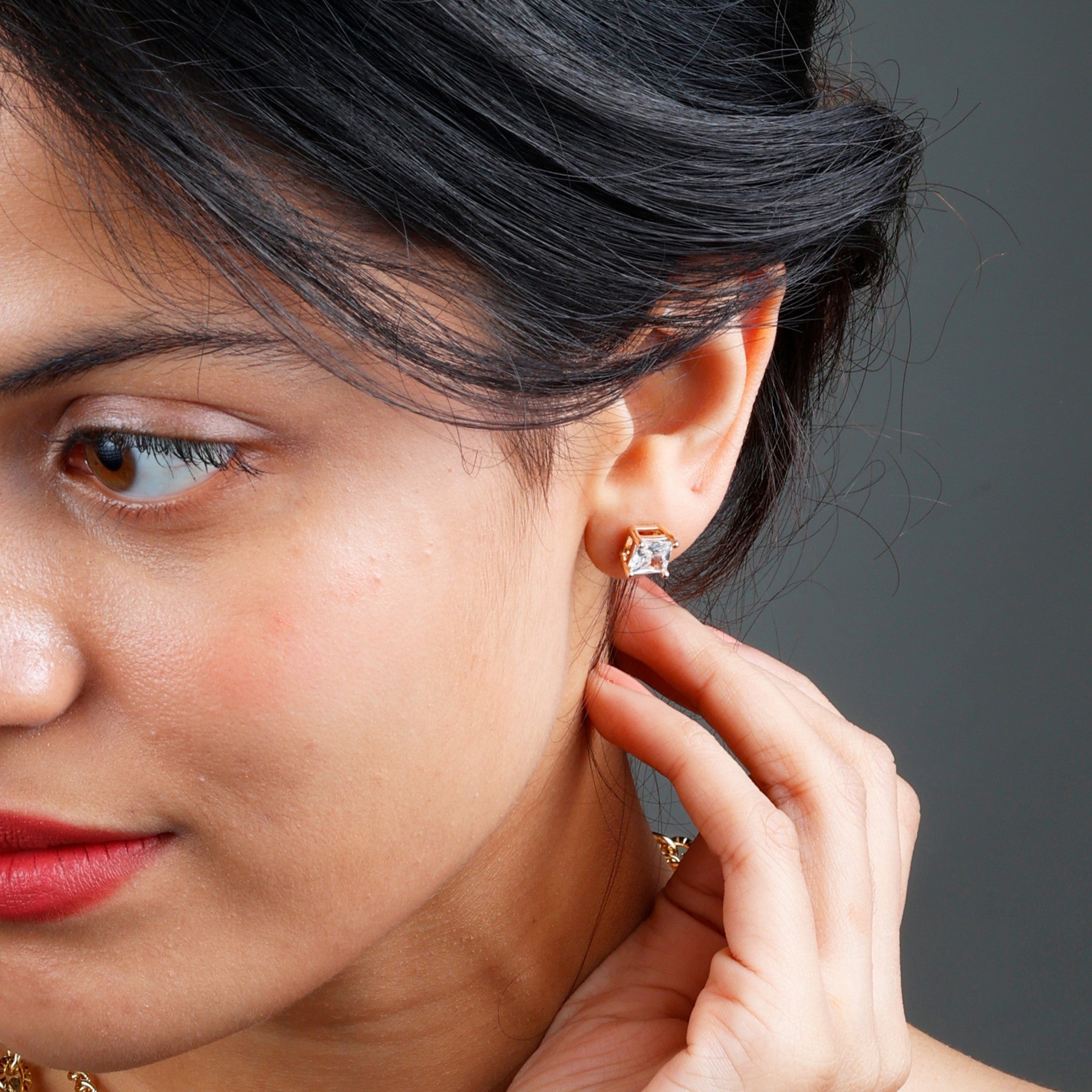 Princess CZ Studs - 925 Sterling Silver - ISHI New York