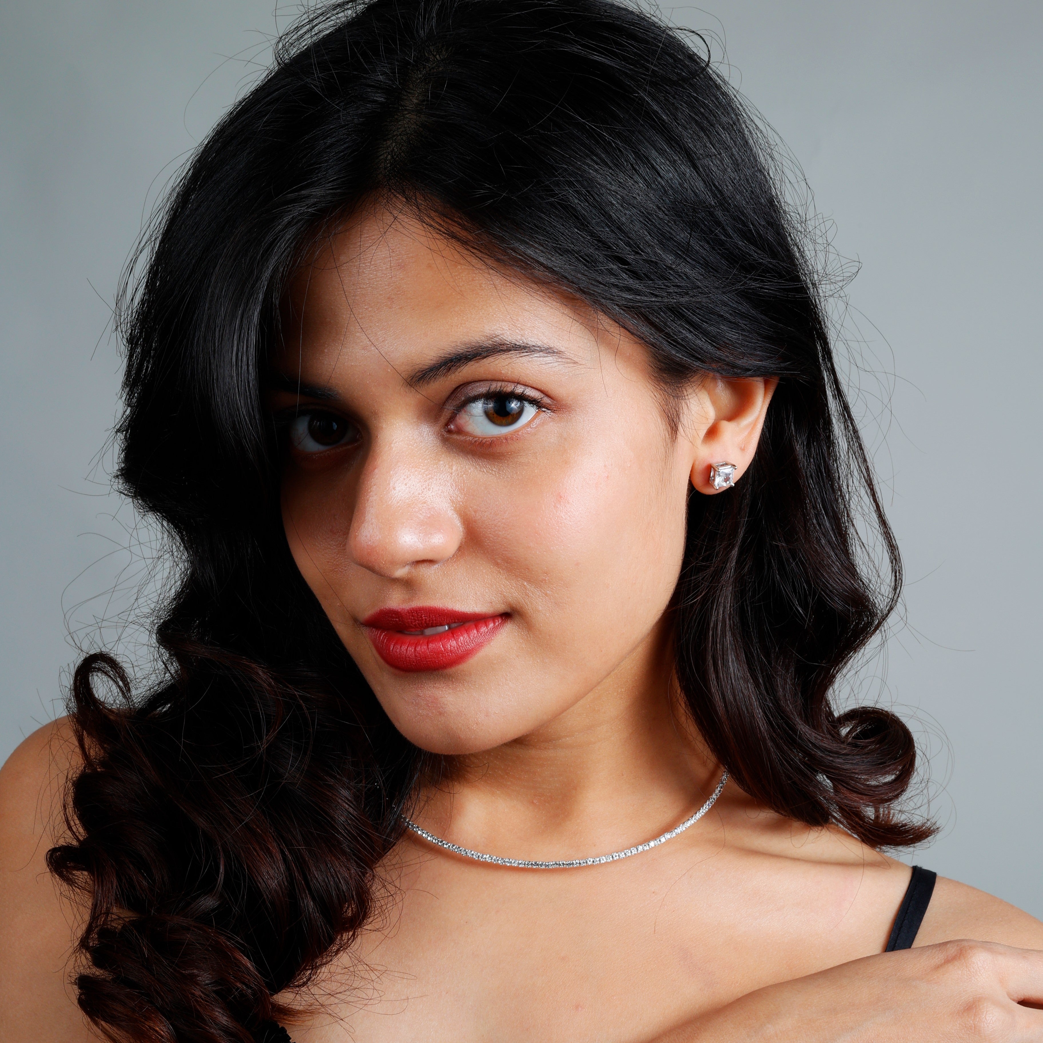 Galaxy Square Cz Studs - 925 Sterling Silver - ISHI New York