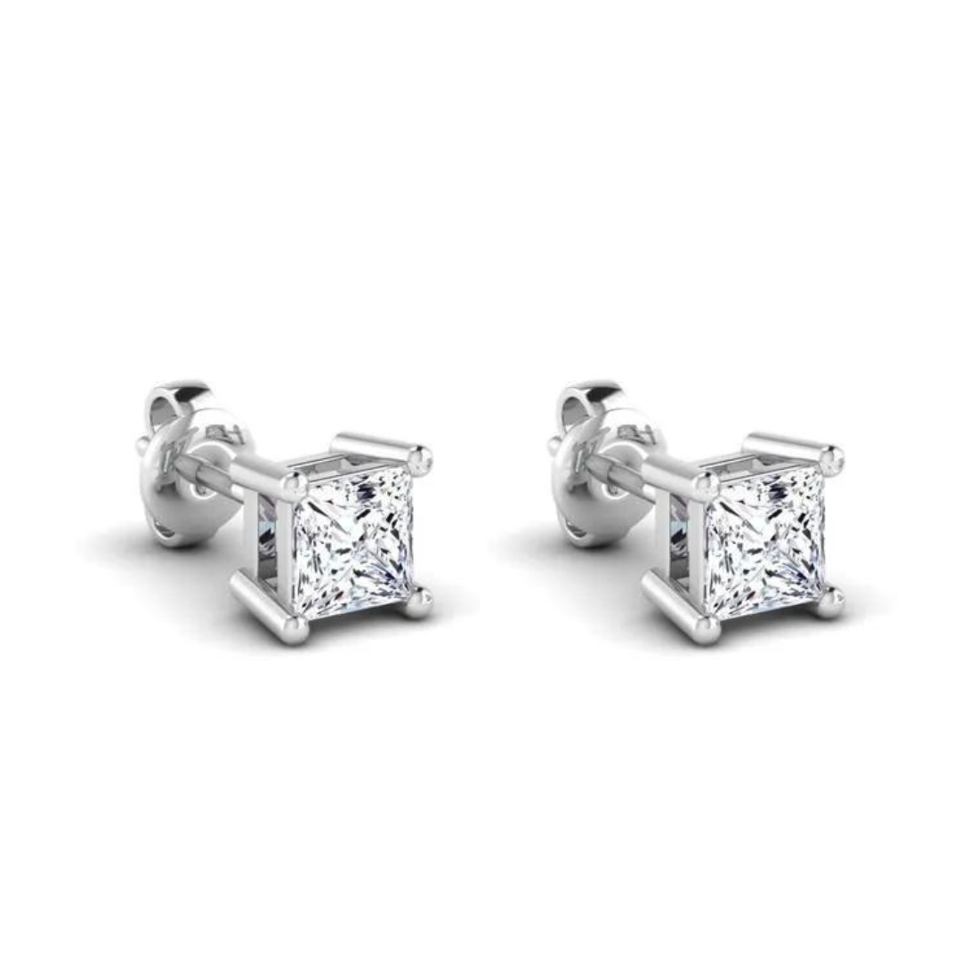 Galaxy Square Cz Studs - 925 Sterling Silver - ISHI New York