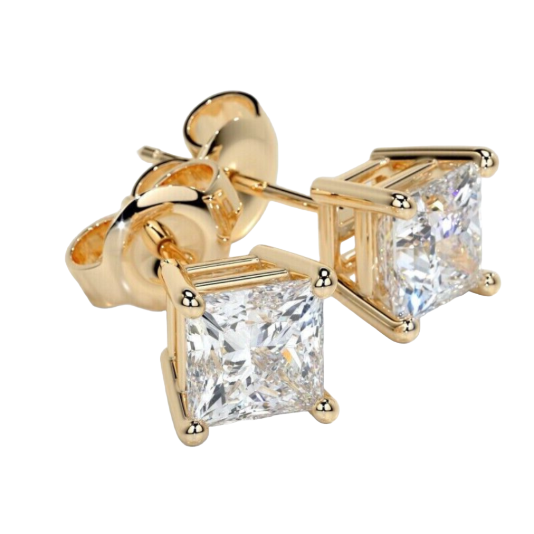 Princess CZ Studs - 925 Sterling Silver - ISHI New York