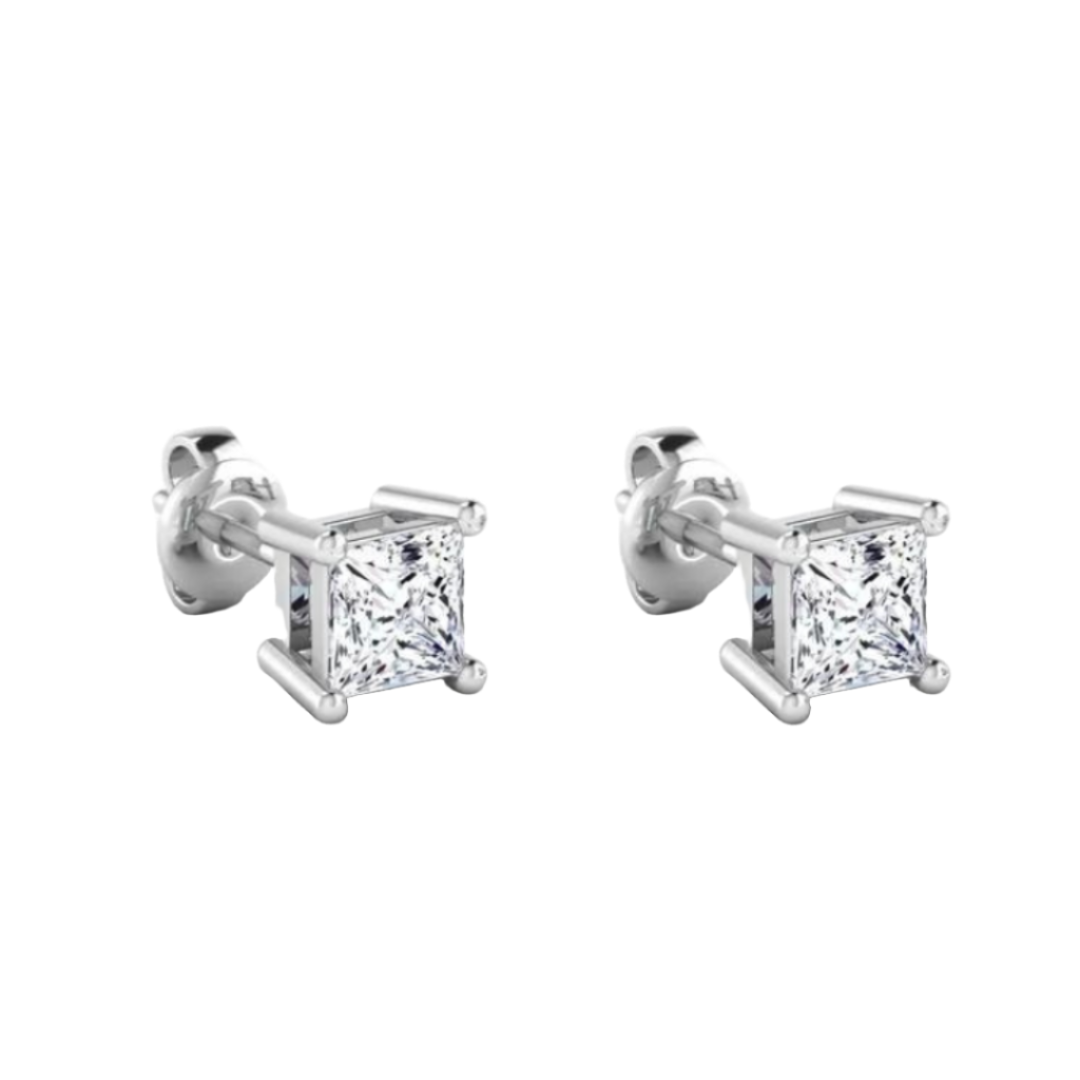 Galaxy Square Cz Studs - 925 Sterling Silver - ISHI New York