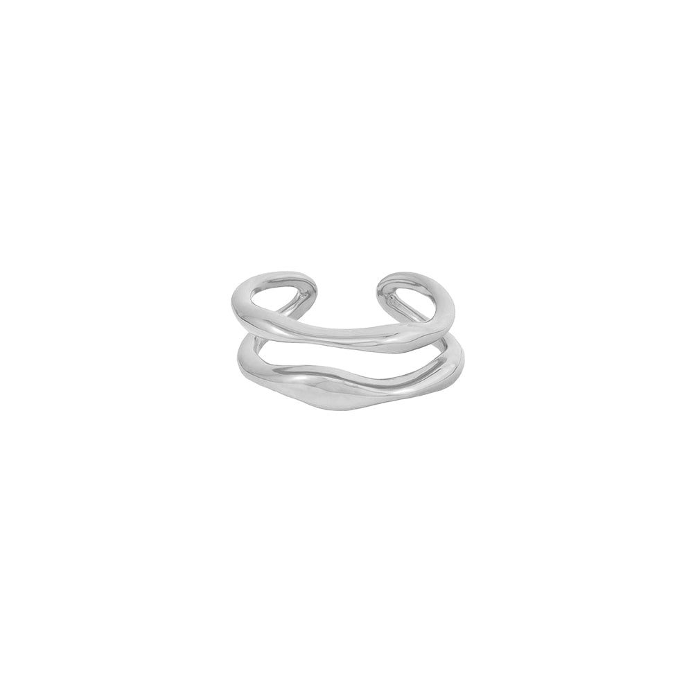 ISHI New York Silver Bond Ring—rhodium-plated CZ ring with price in India