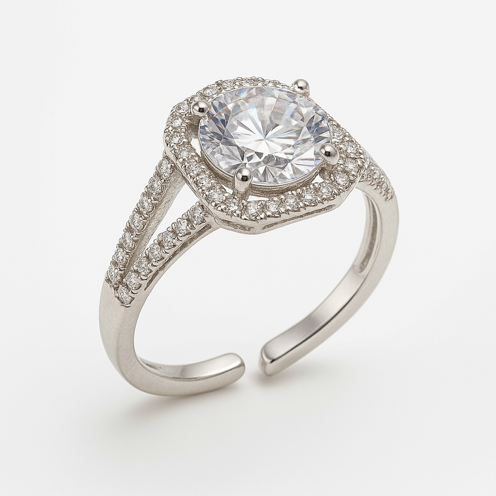 Round CZ Stone Ring