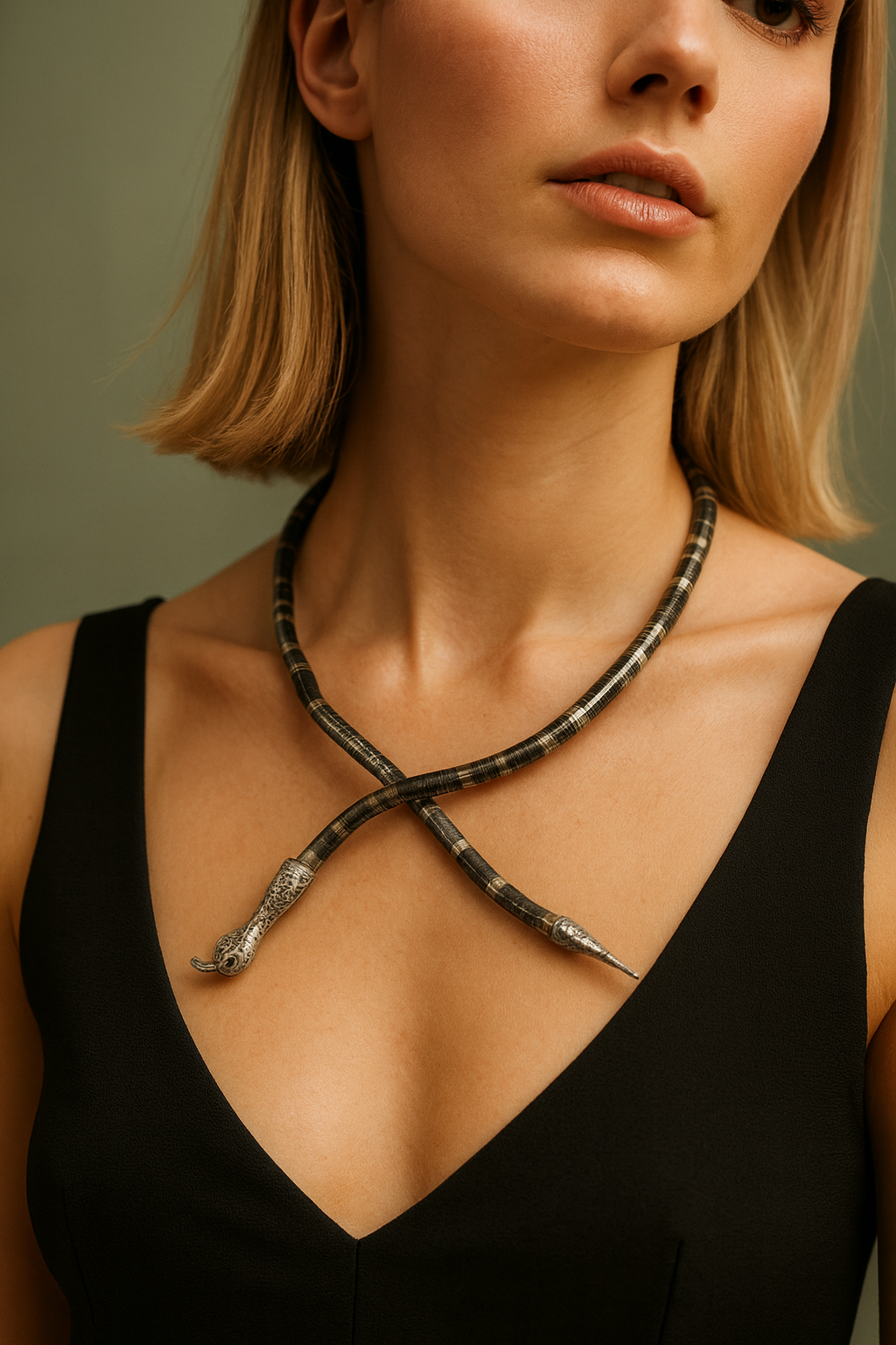 Flexible Silver Snake Necklace