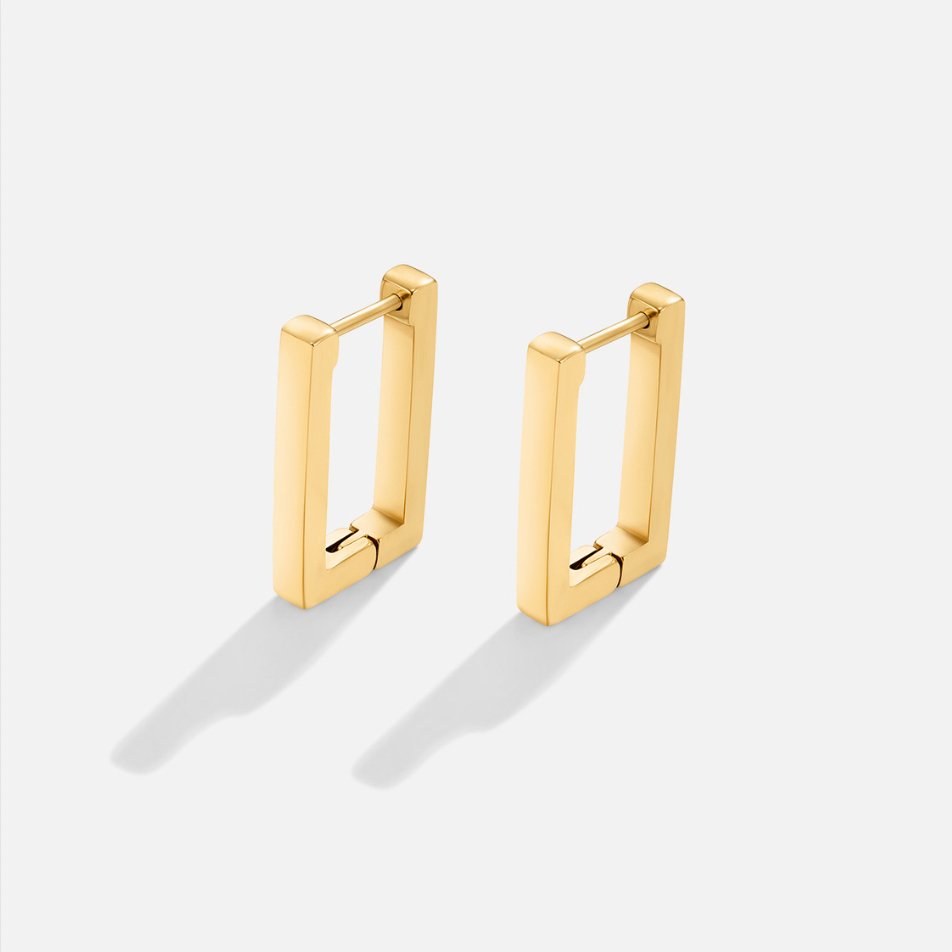 Lightweight Angled Frame Earrings – hypoallergenic and anti-tarnish fashion jewelry.