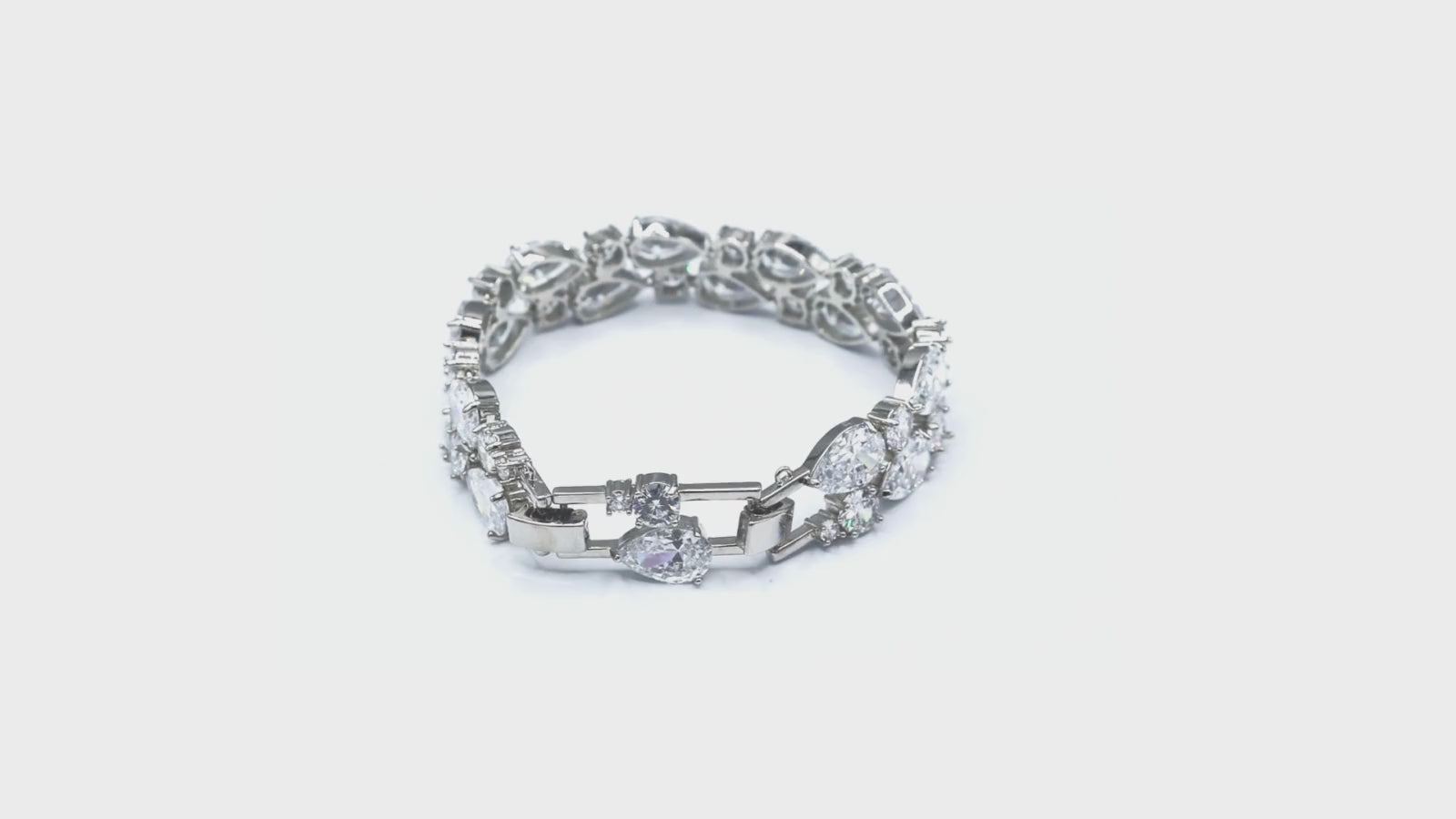 Radiant CZ Big White Pear Cascade Bracelet