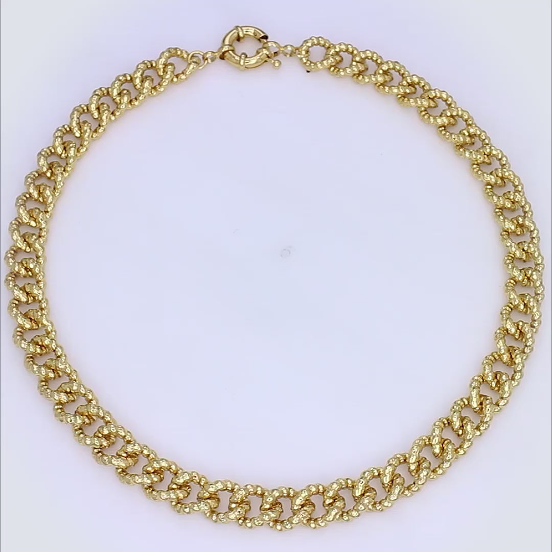 Elegant Gold Rope Link Necklace - High-Quality 18k Gold Plated Jewelry