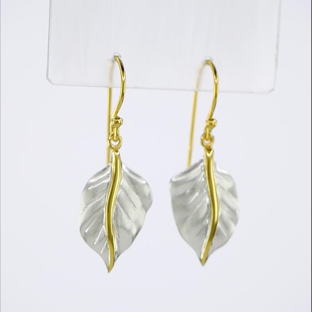 Moonlight Sonata Earrings in 925 Sterling Silver with 18k Gold 