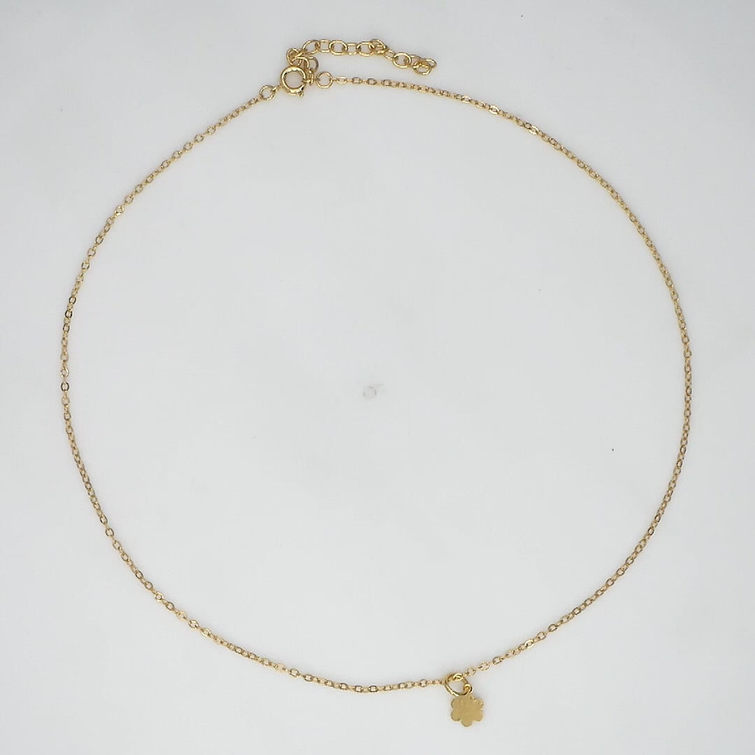 Elevate your style with our Petite Pretties Charm Necklace in 18k gold. 