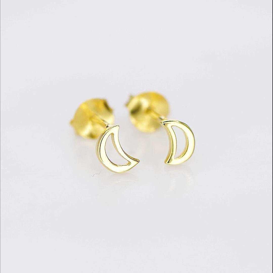 Unveil the allure of Golden Luna Earrings, crafted in 18k gold-plated 925 sterling silver