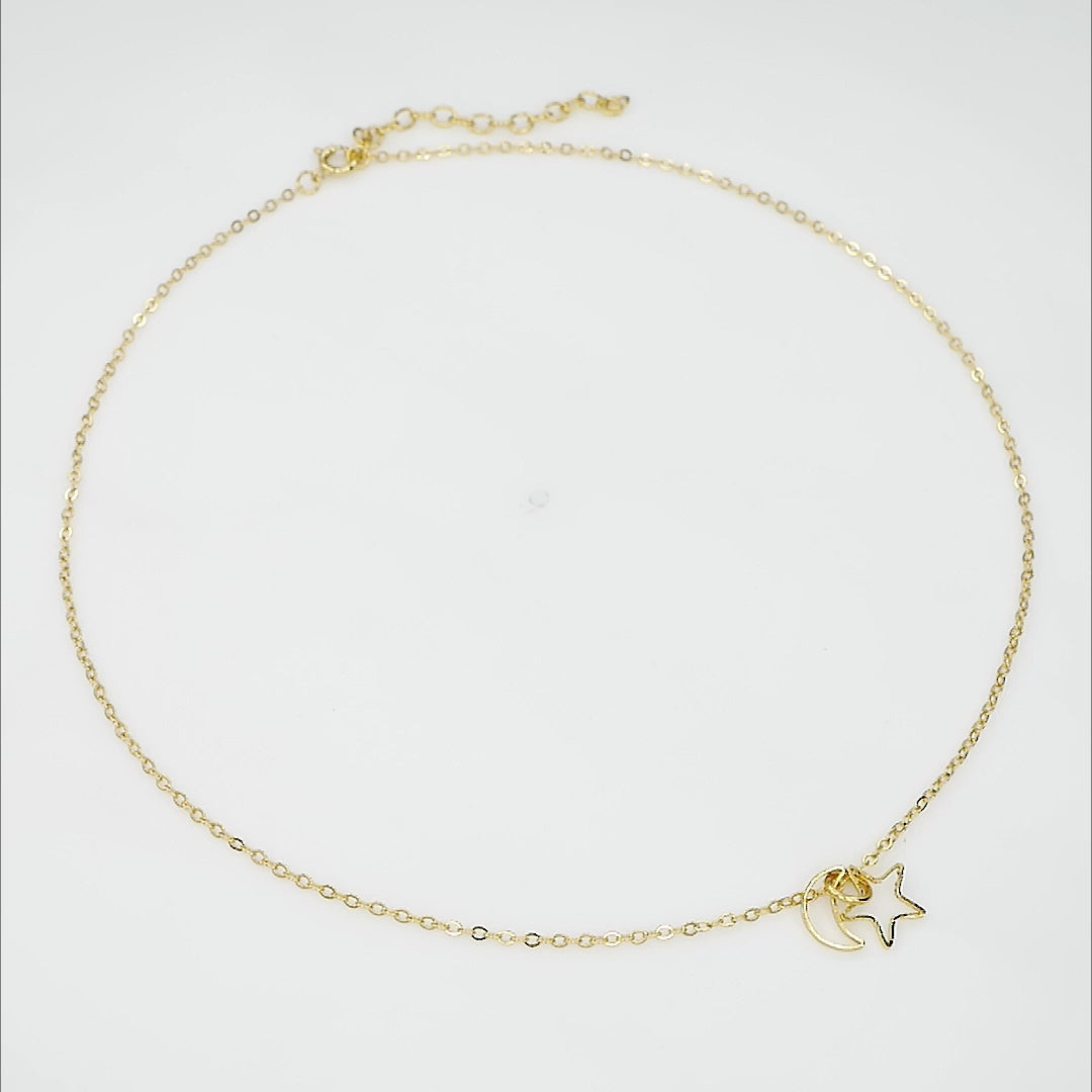 18k gold-plated Pocket Pals charm necklace with finely crafted charms, anti-tarnish and hypoallergenic design.