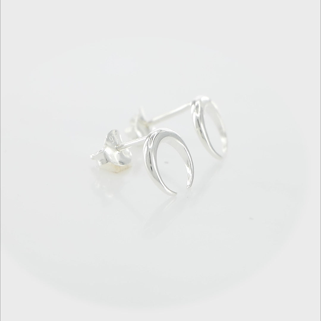 Lucky Luxe Rhodium Horseshoe Earrings in 925 Sterling Silver, hypoallergenic and anti-tarnish, symbolizing good luck and style