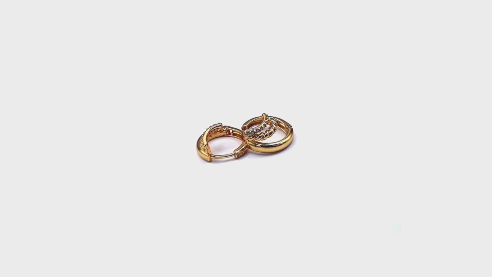 Rose Gold Plated, Twisted Trio Hoop Earrings