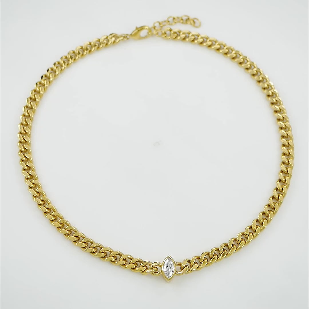 Elegant Pure Brilliance Necklace in 18K gold plating, featuring anti-tarnish and hypoallergenic properties, perfect for any occasion