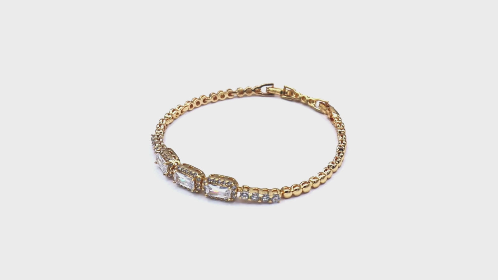Emerald Cut Elegance Bracelet - 18K Gold-Plated, Anti-Tarnish, Hypoallergenic