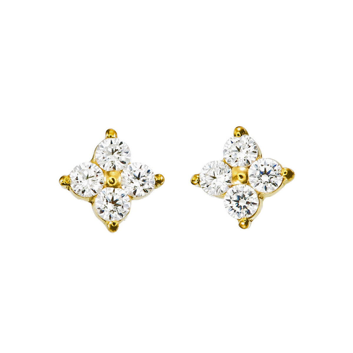 ピアス LESS IS MORE Single sale 14K gold Lily earrings Natural Diamond Lily Earring, 14k 18k Solid Gold Flower