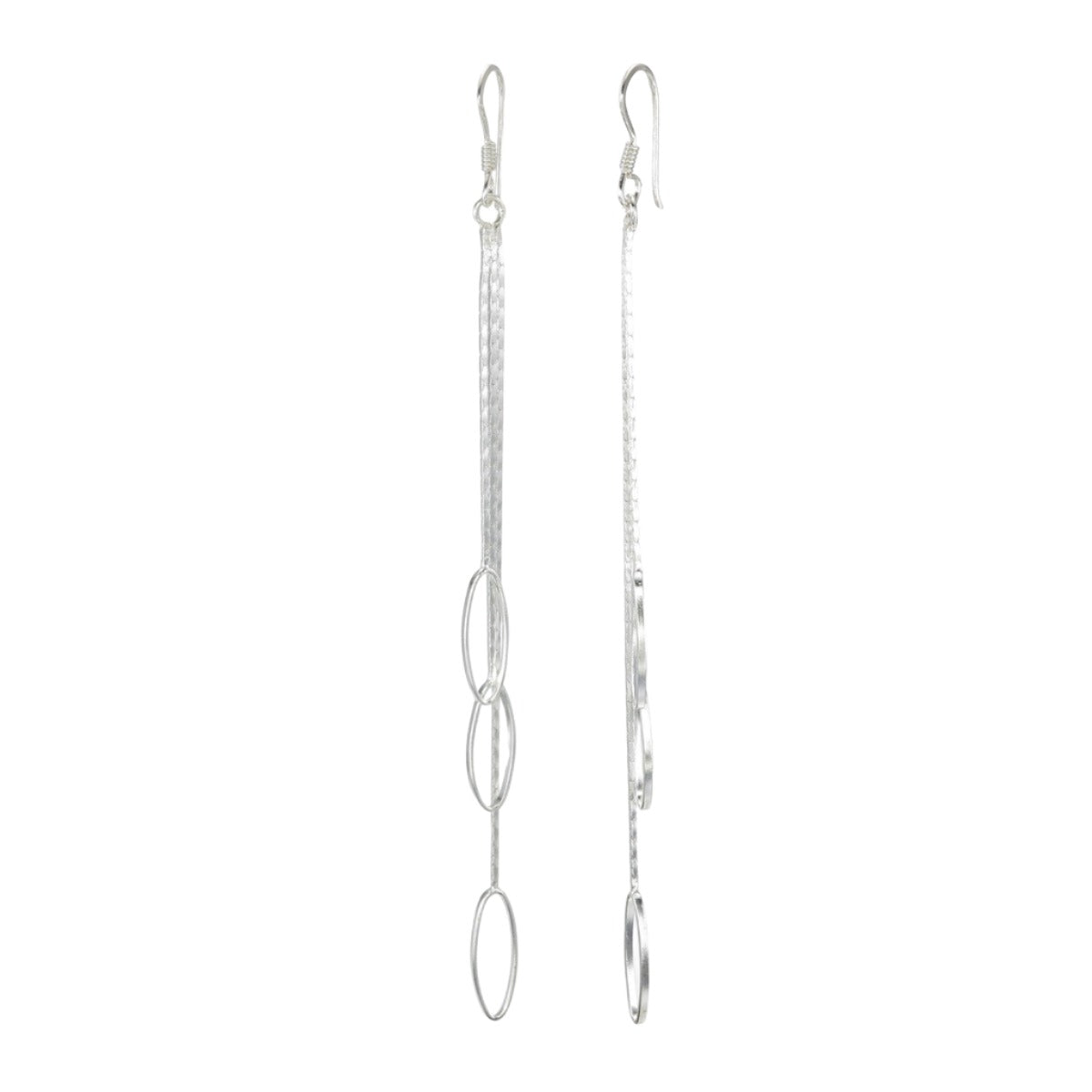 Lustrous Rhodium Earrings - 925 Sterling Silver - ISHI New York