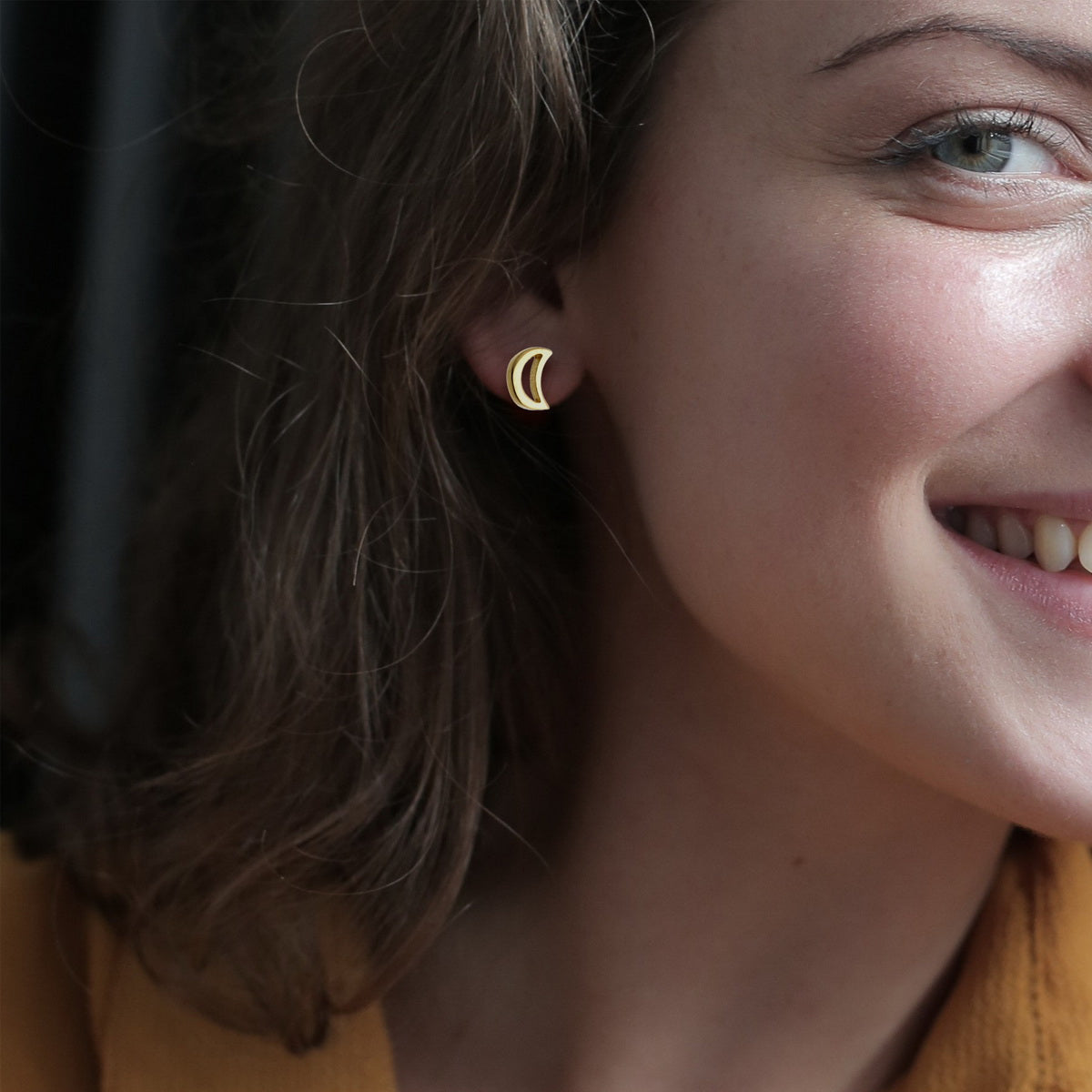 Golden Luna Earrings - 925 Sterling Silver - ISHI New York