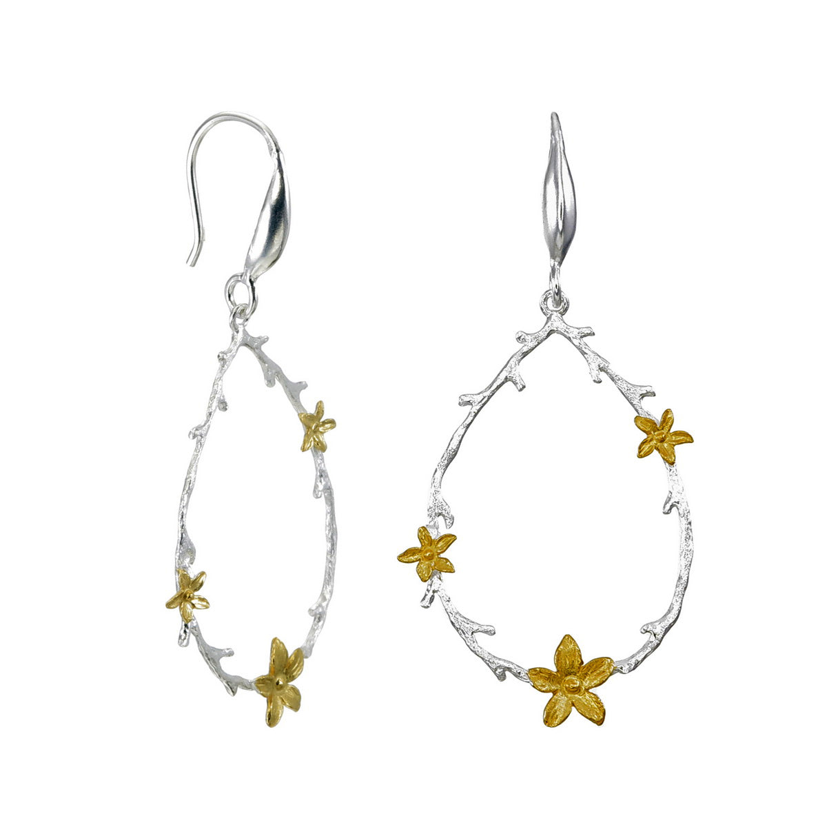 Bimetallic Beauty Earrings - 925 Sterling Silver - ISHI New York