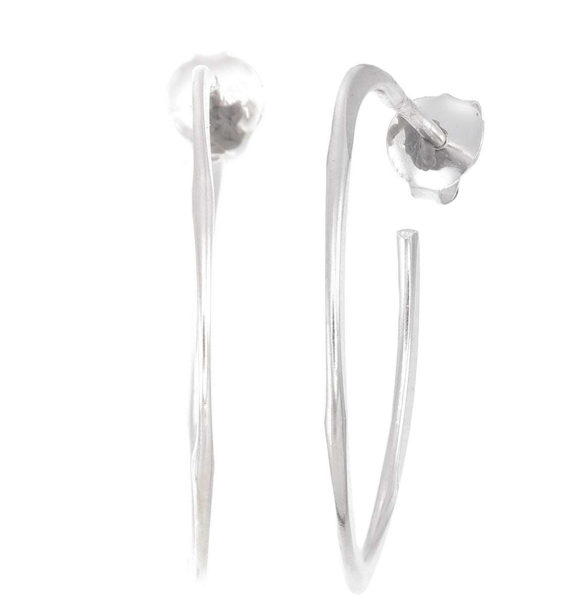 Sterling Silver Twisted Hoops Earrings - 925 Sterling Silver - ISHI New York