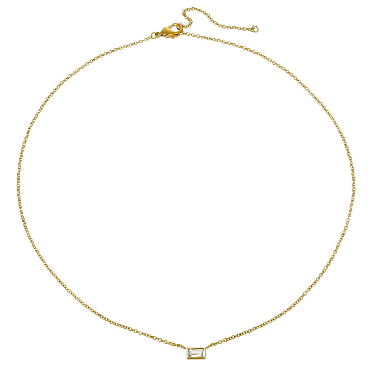 Minimalist CZ Stone Necklace - 18K Gold Plated - ISHI New York