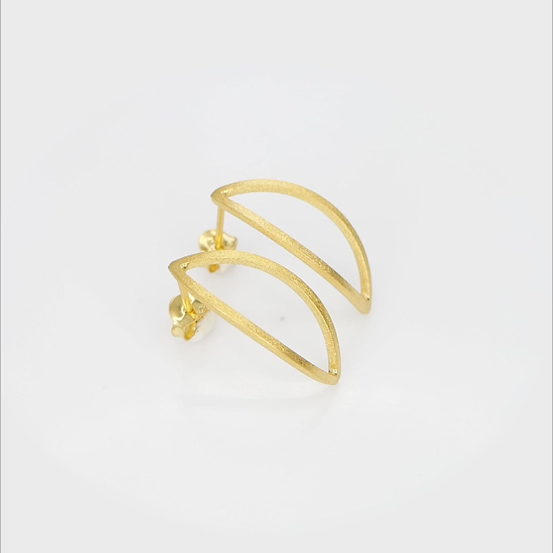 18k gold-plated Solar Flare Curves Earrings, hypoallergenic, anti-tarnish, demi-fine fashion jewelry